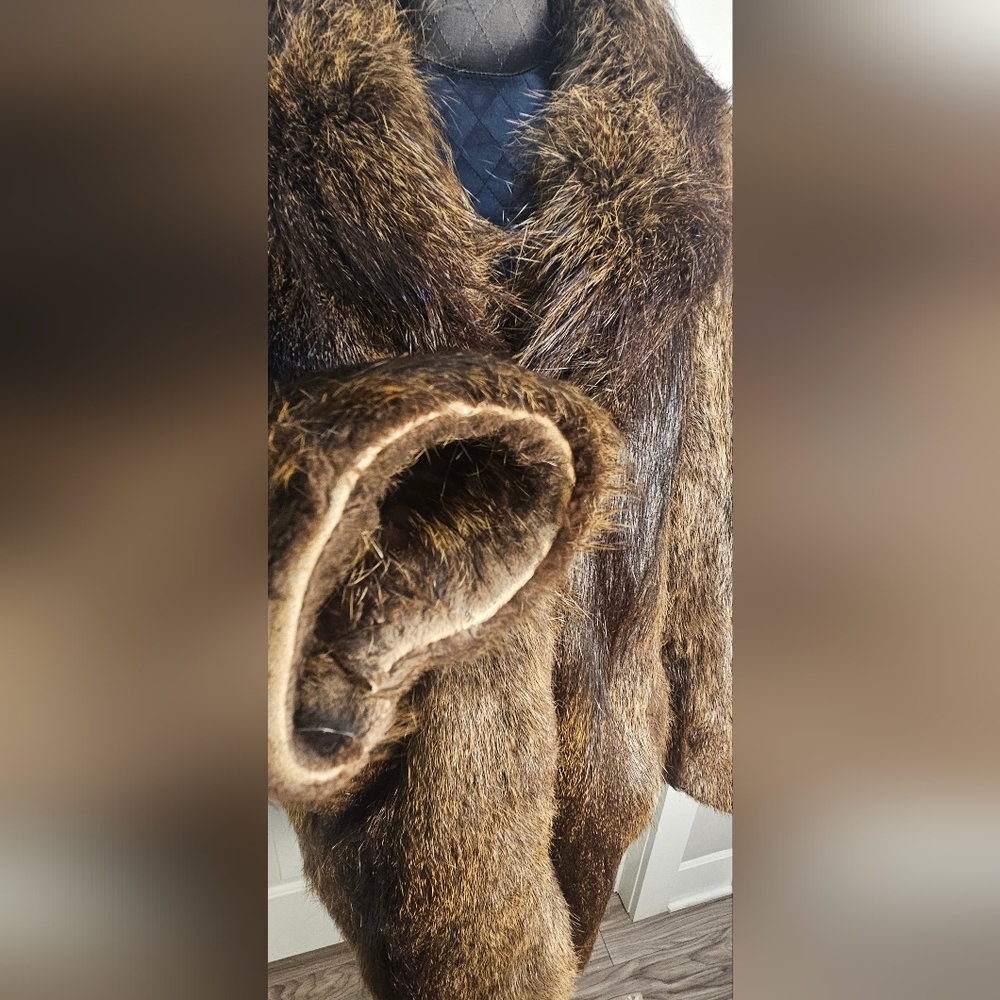 Vintage Fur Jacket Brown Fur Coat - Picture 3 of 16